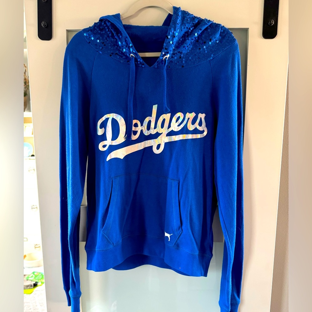 Rare LA Dodgers Pink Victoria Secret sequin sweatshirt. Excellent condition.